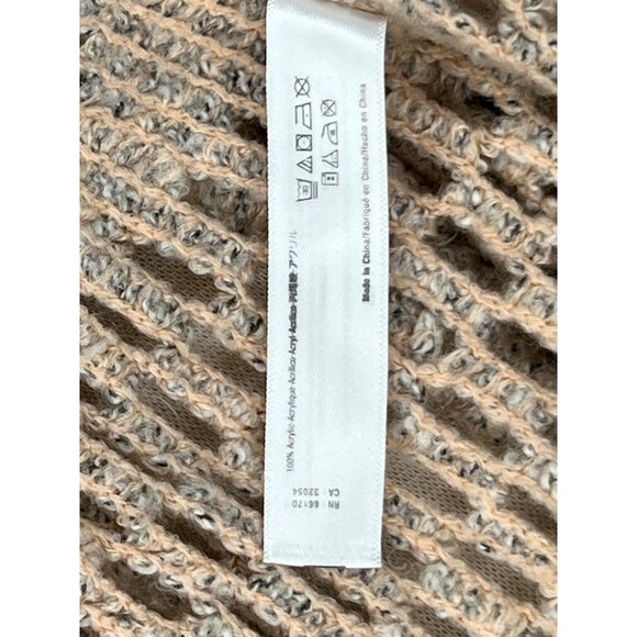 Anthropologie Akemi & Kin pink rose Ruana poncho All size fringe herringbone ope - Picture 9 of 11